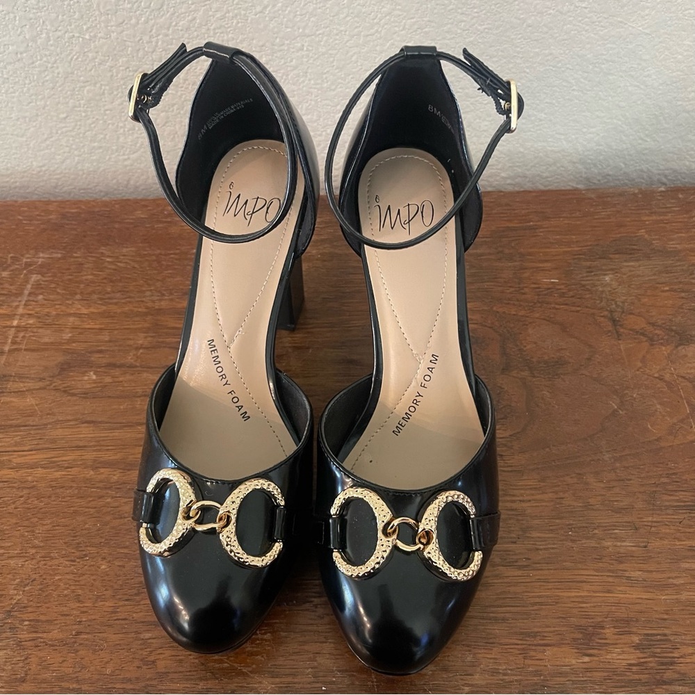 Impo Black and Gold Heels Elegant Design